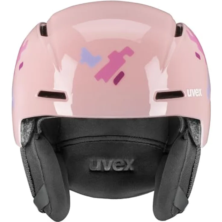 Uvex viti Skihelm für Kinder, robuster und leichter Helm mit optimaler Belüftung, pink Puzzle, 46-50 cm – Bild 2