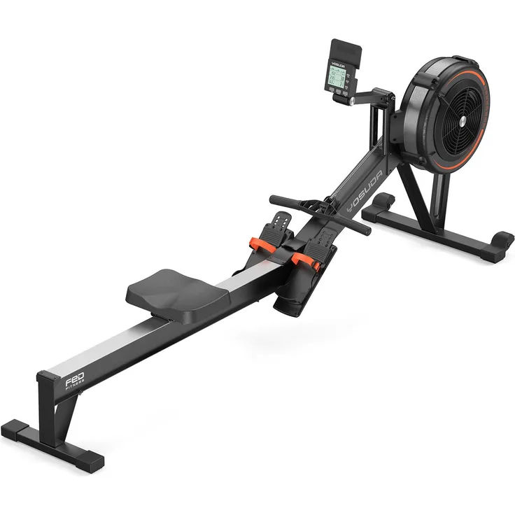 YOSUDA R2 Rudergerät für Zuhause, klappbar, 10 Widerstandsstufen, selbstversorgtes Display, Bluetooth & App, lange Schiene, 4-fache Anzeige