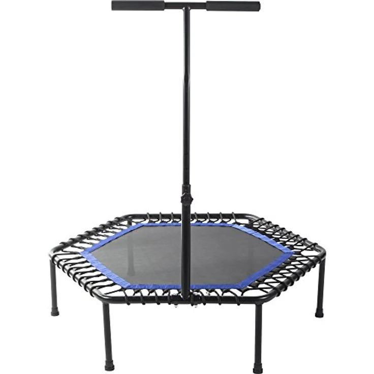GORILLA SPORTS Fitness Trampolin - 6-Fach Höhenverstellbarer Haltegriff, Leise Gummiseilfederung, 77cm Sprungfläche, bis 100kg Belastbar, Farbwahl – Bild 1