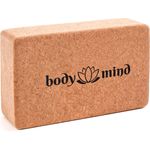 Body & Mind Yogablock Yoga-Klotz aus Kork, rutschfest mit konturierten Kanten, Naturfarben