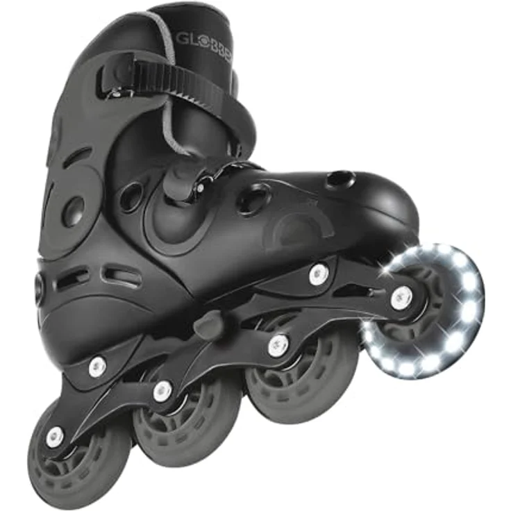 GLOBBER GO SKATES Inlineskates für Kinder, verstellbar Gr. 34-37, grau, mit Leuchtrollen und ABEC 9 Kugellagern – Bild 2