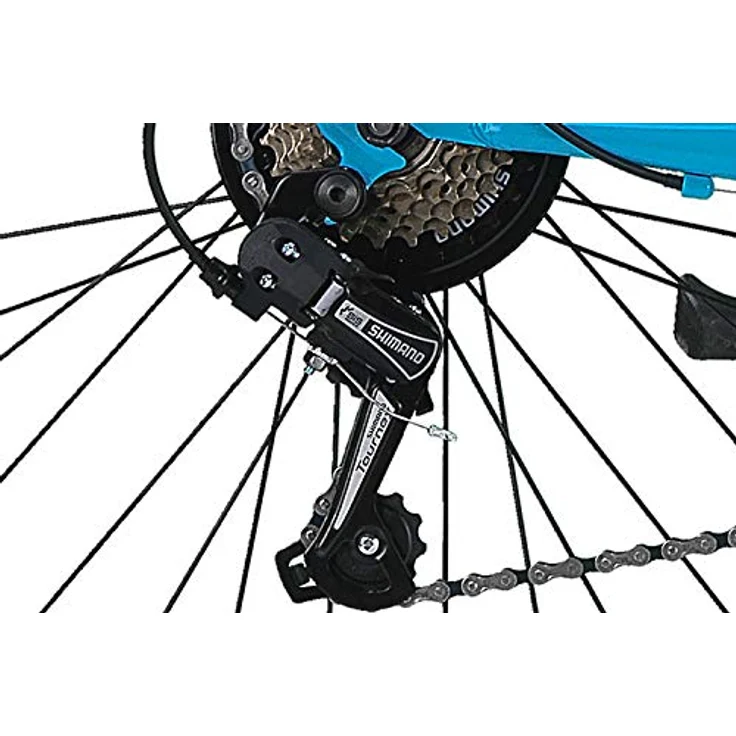 Talson 26 Zoll Fahrrad 21-Gang Shimano Schaltung mit Beleuchtung nach STVO Türkis Doppelrahmen - Preisvergleich – Bild 2