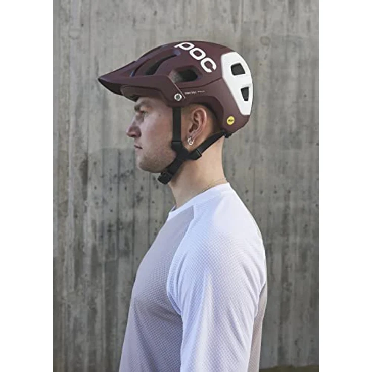 POC Tectal Race MIPS, Fahrradhelm in Garnet Red/Hydrogen White Matt, Größe 51-54 mit erweiterter Schale und optimierter Belüftung – Bild 5