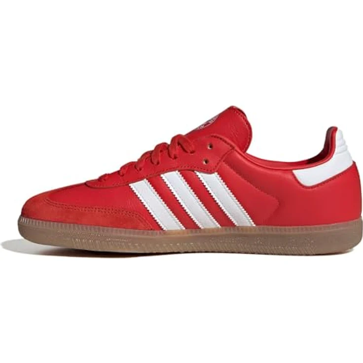 adidas Samba FC Bayern, Laufschuhe aus Leder mit Vereinslogo in Rot und Weiß, EU 46 – Bild 3