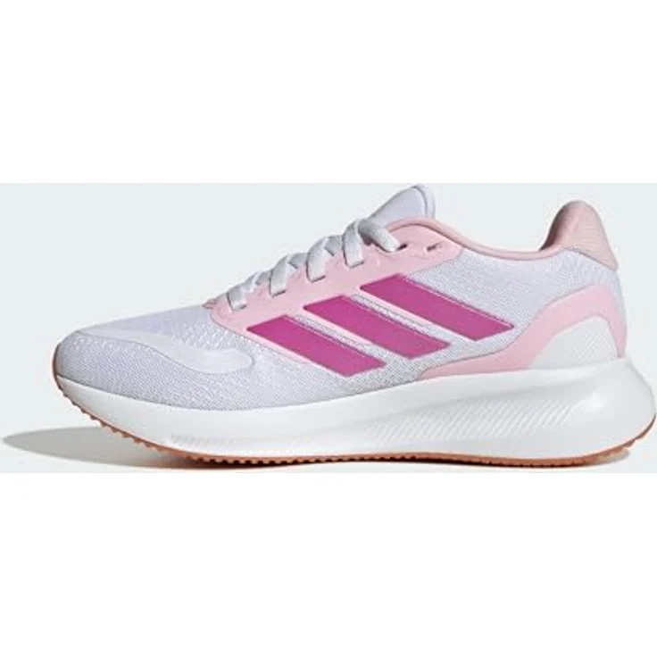 Adidas RUNFALCON 5 Mädchen Sneaker, Laufschuhe mit CloudFoam-Zwischensohle, white/clear pink/gum 3.5 – Bild 4