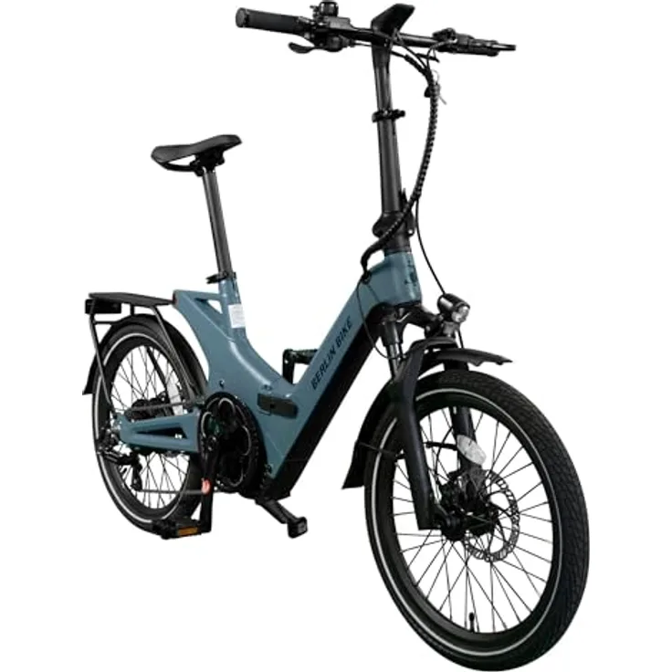 Berlin Bike 2GO dunkelblau - Klappbares E-Bike mit 20x1,95” Kenda-Reifen, Shimano 7-Gang-Schaltung, Ca. 50 km Reichweite