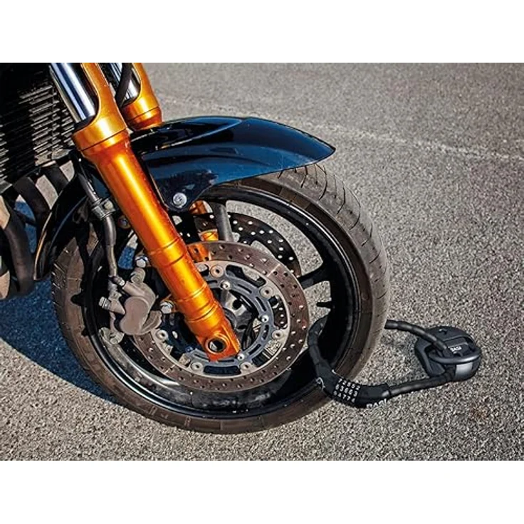 Basi Boden-Wandanker und Spiralkabel BWA 110 und ZR 312, Diebstahlsicherung für Fahrrad, Motorrad und E-Bike, witterungsfest, 65 cm Länge – Bild 3