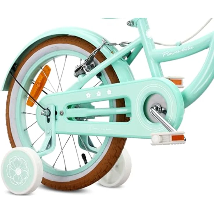 Sun Baby Kinderfahrrad SUN BABY Flower Retro 16 Zoll mit Schubstange, Mint, für Kinder bis 50 kg – Bild 8