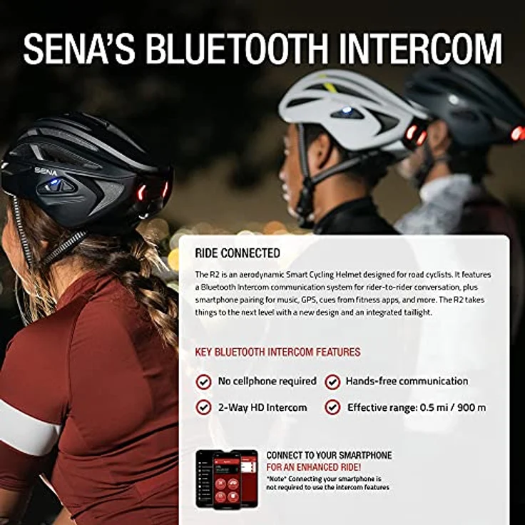 Sena R2 matt grau Größe M Rennrad Smart Helm – Bild 4
