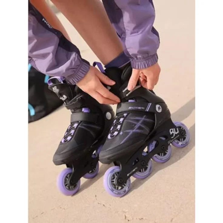 K2 Inline Skates ALEXIS 80 PRO, Damen, Größe 37 Schwarz/Lavendel, mit Tec Composite Rahmen, Stability Plus Cuff und ABEC-5 Kugellager – Bild 3