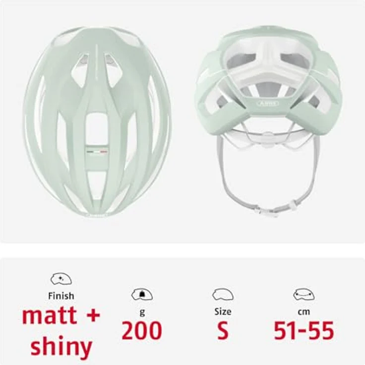 ABUS StormChaser ACE, leichter Rennradhelm für Radrennen und Gravelbike-Touren, Pure Mint, Größe S (51-55 cm) – Bild 3