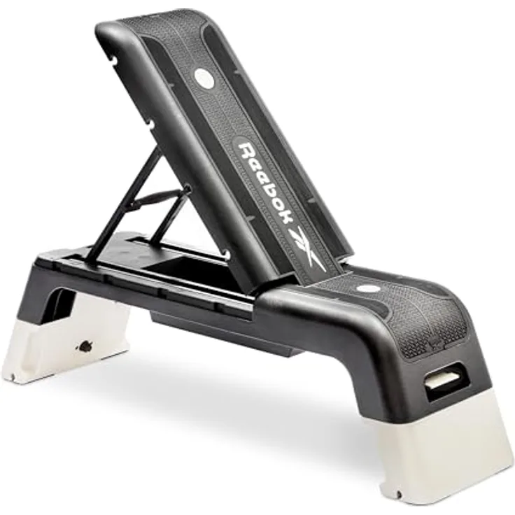 Reebok Stepper, Steppbrett mit neigbarem Deck und Höhenverstellung auf zwei Ebenen, 121 x 33 x 35 cm