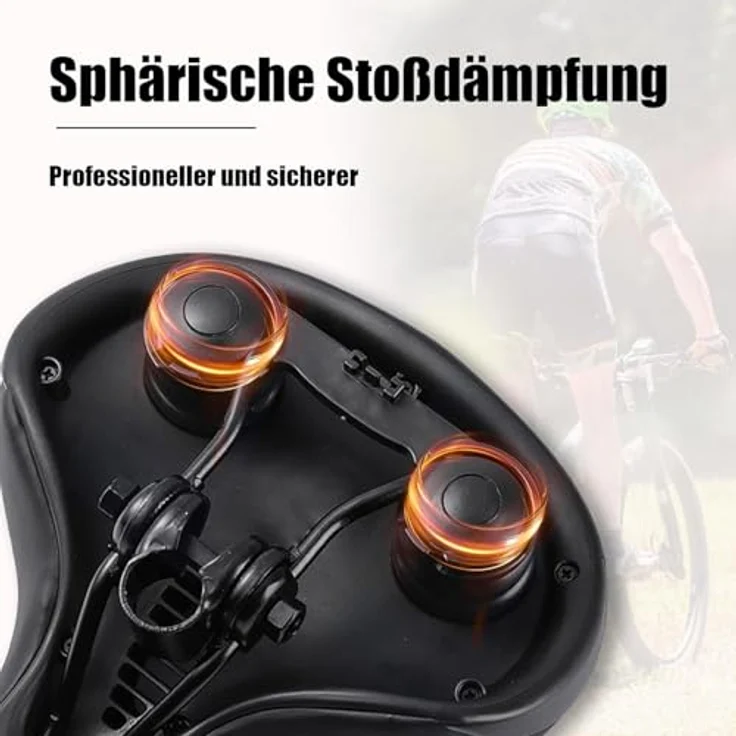 Deedlite Cloud Comfort Pro Max Fahrradsattel, bequem weich mit Memory Schaum und rotem Warnstreifen, für City und Mountainbike, mit Federung und wasserdichter PU-Oberfläche – Bild 4