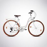 BERLIN BIKE Bella 28"X1.75" - Citybike, 6-Gang Schaltung, elegant weiß