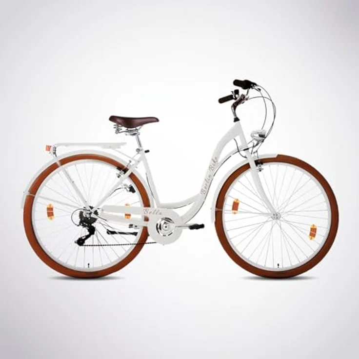 BERLIN BIKE Bella 28"X1.75" - Citybike, 6-Gang Schaltung, elegant weiß – Bild 1
