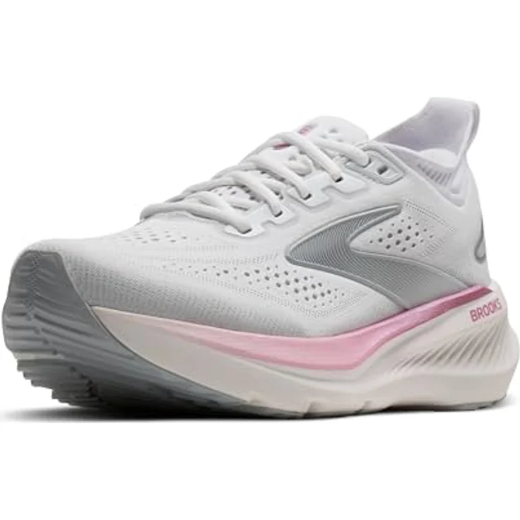 BROOKS Glycerin 23 Damen Laufschuhe, neutrale Strick-Konstruktion, atmungsaktiv, weiße Farbe, EU 40,5 – Bild 1