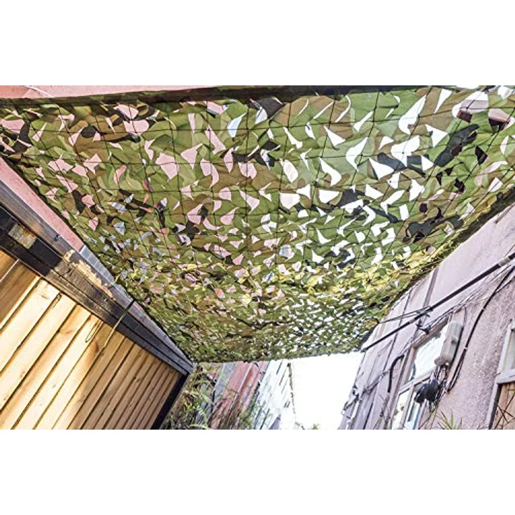 NINAT Tarnnetz Camouflage Netz 3Mx4M, Woodland Camo, 150D-Polyester, leicht und vielseitig einsetzbar, oliv-grün – Bild 5