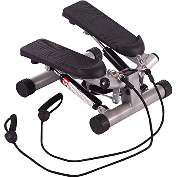 Ultrasport Swing Stepper, inklusive Trainingsbändern, Heimtrainer Stepper mit verstellbarem Widerstand und kabellosem Trainingscomputer, Up-Down-Stepper für Einsteiger und Trainierte, klein & kompakt