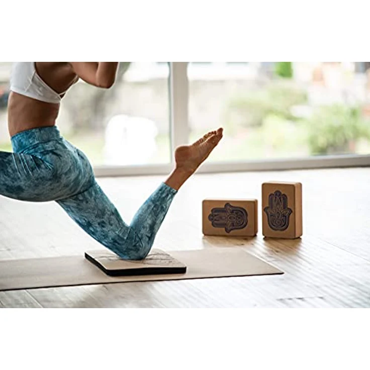 SAPURA XXL Yogamatte rutschfest - Kork und Naturkautschuk 190cm - Extra lang + Tragegurt + Nachhaltige Yoga Matte groß Überlänge – Bild 4