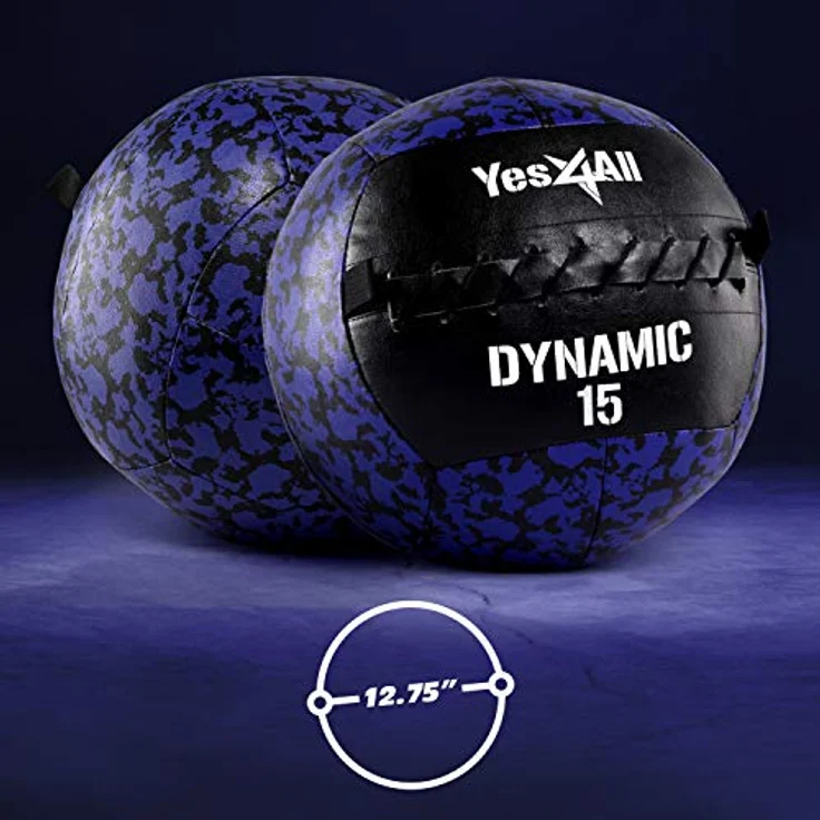 Yes4All XBBH Medizinball Wall Ball 6.8 kg Gewichtsball Weicher aus Leder für Ganzkörpertraining und Kraftübungen – Bild 2