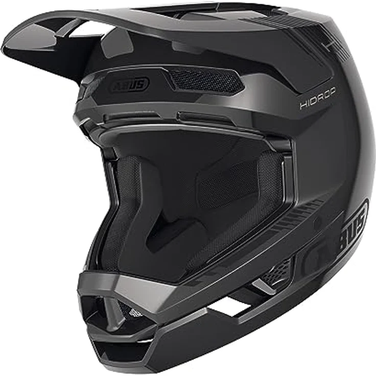 ABUS Downhill Helm HiDrop – MTB Fullface Helm mit ABS-Außenschale für Downhill, Enduro und Bikepark – Schwarz, Größe XL – Bild 4