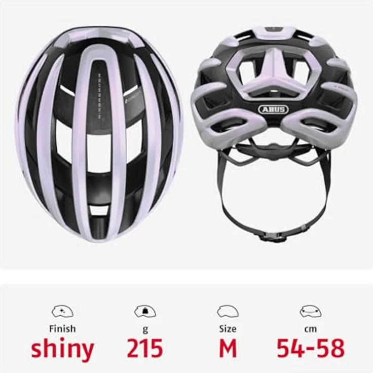 ABUS Rennradhelm AirBreaker 2.0, ultraleichter Fahrradhelm mit optimierter Belüftung und Aerodynamik, violett, Größe M (54-58 cm) – Bild 3