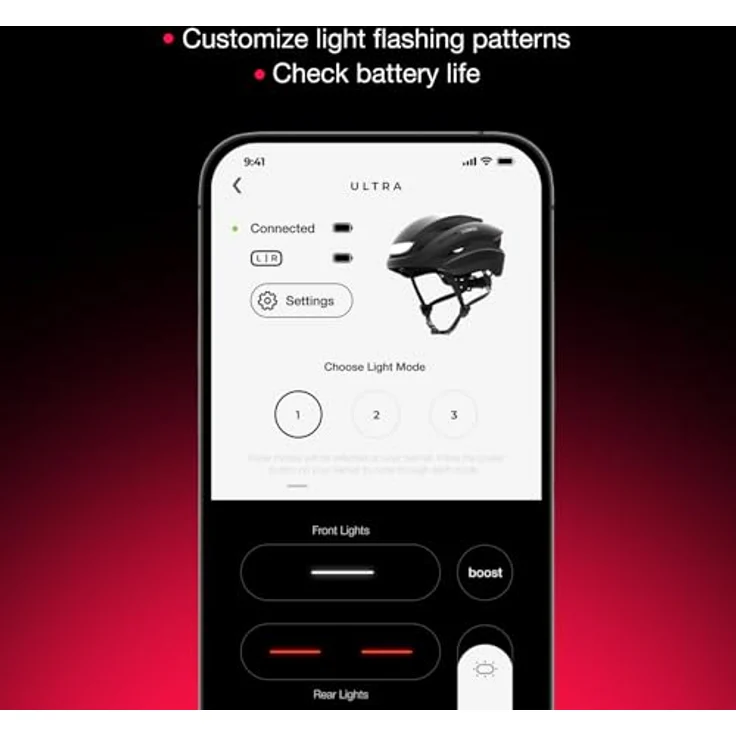 Lumos Ultra, Velohelm mit integrierten Blinker und Front- & Rückbeleuchtung, 54 - 61 cm, USB-C Ladeanschluss, 370 g – Bild 4