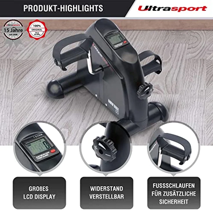 Ultrasport Mini-Bike 50 ohne Griff, Arm und Beintrainer, Heimtrainer, Mini-Bike, Bewegungstrainer, LCD Display mit Computerfunktion, Ideal zur Stärkung, Max. Benutzergewicht Bis zu 100 kg – Bild 3