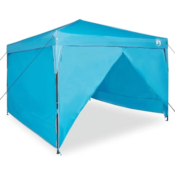 vidaXL Outdoor Event Zelt, 300 x 227/236/245 cm, blauer Oxford-Stoff, stabiler Aufbau mit Silber-Kleber, PA-Beschichtung, vorgefertigtes Gestell, Tragetasche, Abspannseil und Erdnägeln – Bild 4