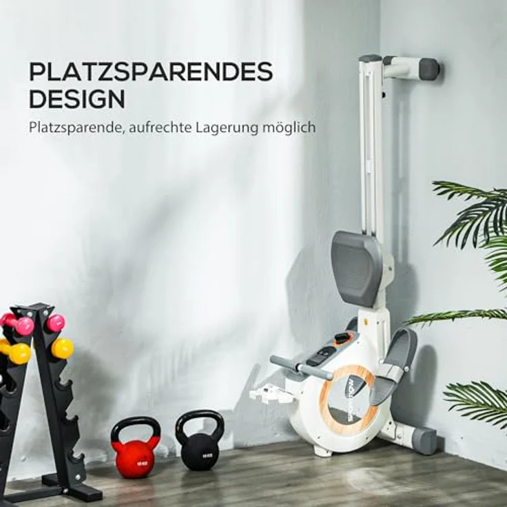SPORTNOW Rudergerät für Zuhause, Magnetisches Rudergerät mit 16 Widerstandsstufen, LCD-Monitor, Telefon-/IPAD-Halter, belastbar bis 150kg – Bild 4