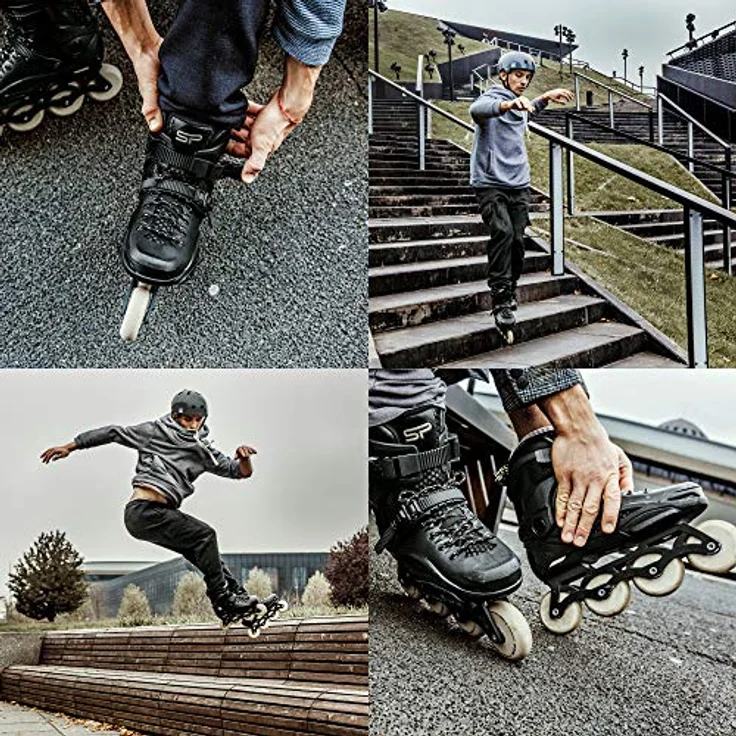Spokey FREESPO, Inline Skates mit CNC-gefräster Aluminiumschiene, 80 x 24 mm Rollen, Größe 42-43 – Bild 4