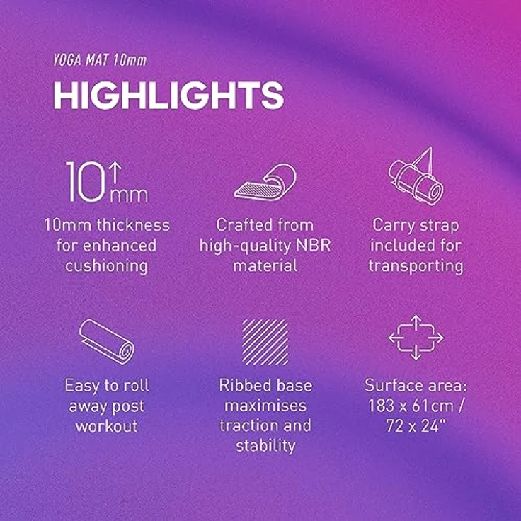 adidas ADYG-10210GN Yoga Mat, 10 mm dick aus NBR mit elastischem Tragegurt, linengrün – Bild 3