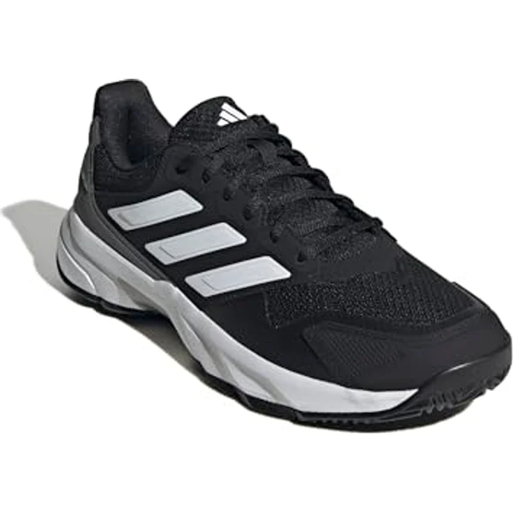 adidas Courtjam Control 3 Tennisschuhe, Core Black/Cloud White/Grey, EU 46, atmungsaktiv, abriebfest, leichte Dämpfung – Bild 4