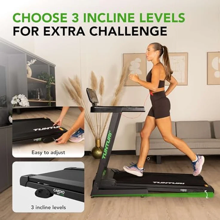 Tunturi Cardio Fit T30 Laufband - Walking Pad mit 23 Programmen, klappbar, kompakt, Geschwindigkeitsbereich 0,8 bis 14,0 km/h für Zuhause – Bild 5