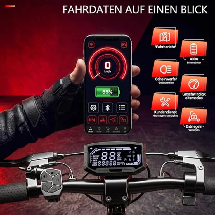 iScooter E-Scooter ix7 mit Doppel- oder Einzelmotor, 80 KM Reichweite, 10 Zoll Offroad Reifen, 48V 15Ah, für Erwachsene bis 150 kg, mit sechs Stoßdämpfern und Straßenzulassung – Bild 4