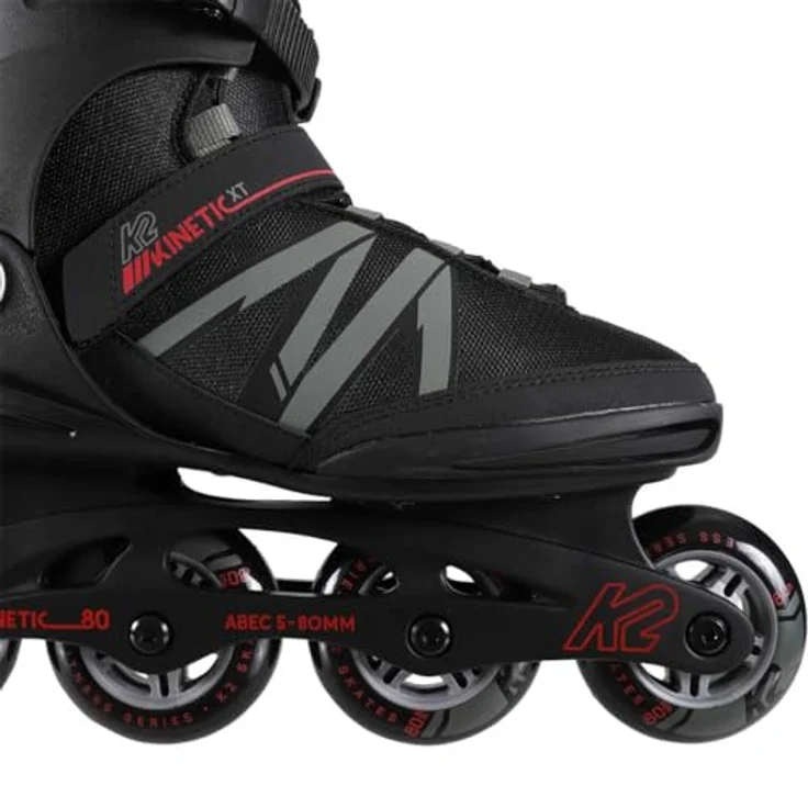 K2 Skates KINETIC 80 PRO XT M Inline Skates Herren, schwarz-grau-rot, Größe EU 40.5, mit Stability Plus Cuff und F.B.I.-Schiene для optimalen Tragekomfort und Gleichgewicht – Bild 6