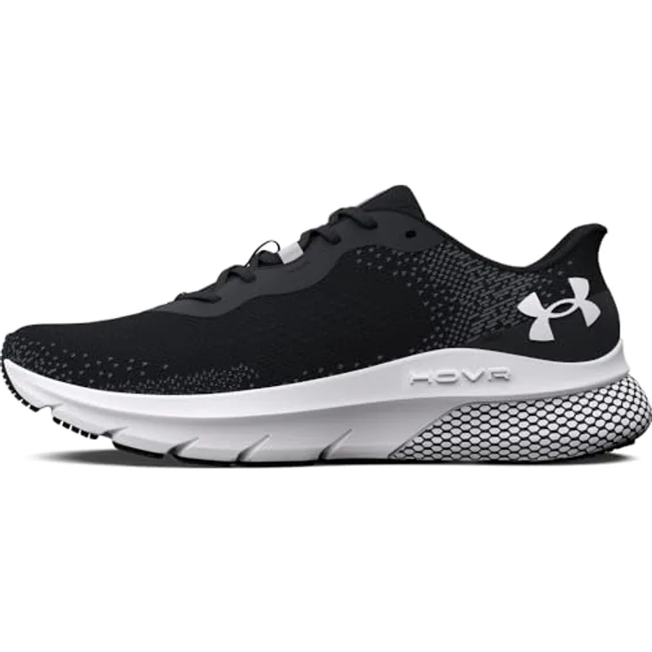 Under Armour HOVR Turbulence, Herren Laufschuhe mit atmungsaktivem Obermaterial, HOVR-Technologie und Gummisohle, Schwarz (44.5)