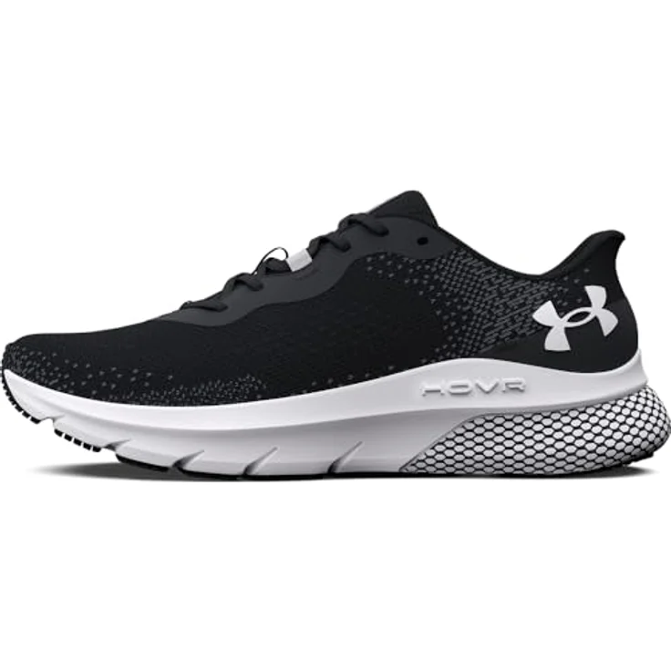 Under Armour HOVR Turbulence, Herren Laufschuhe mit atmungsaktivem Obermaterial, HOVR-Technologie und Gummisohle, Schwarz (44.5) – Bild 1
