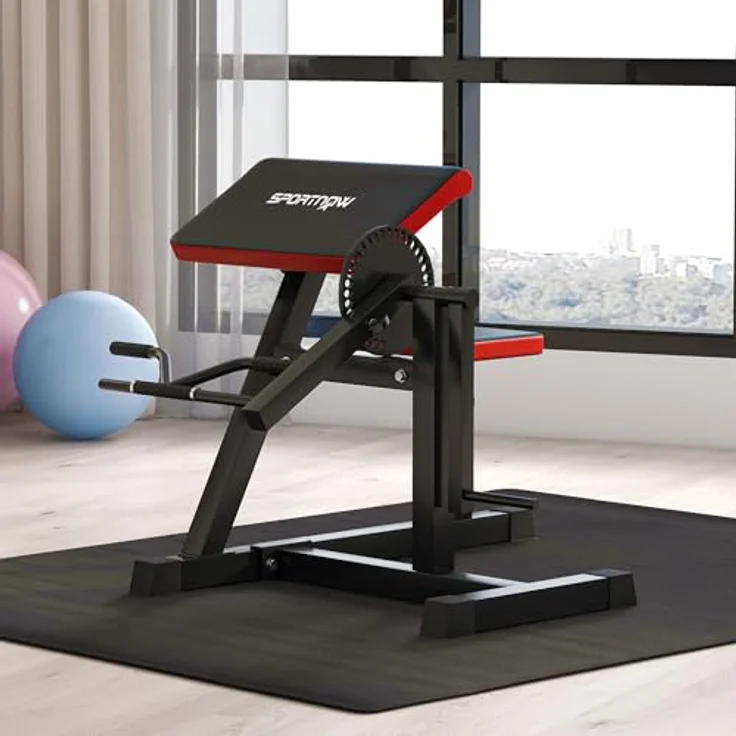SPORTNOW Bizeps/Trizeps Curl Maschine mit 5-stufigem verstellbarem Sitz, Kunstleder, Schwarz – Bild 2