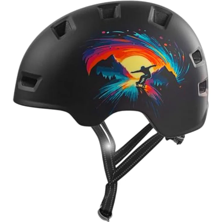 Crazy Safety Rampage Skating, Schwarz, Kinder-Skater- und Fahrradhelm mit EN1078-Zertifizierung, optimaler Schutz und Komfort – Bild 6