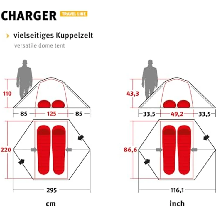 Wechsel Charger 2, 2 Personen, Laurel Oak - Zelt mit 5.000 mm Wassersäule, Ripstop Polyester – Bild 2
