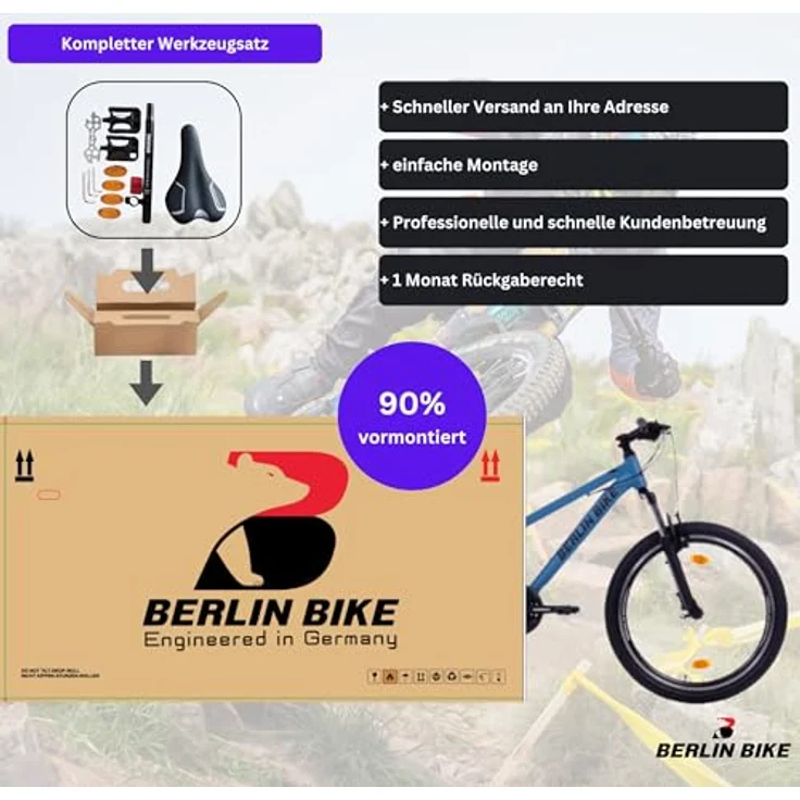 BERLIN BIKE MTB1, Mountainbike 24 Zoll für Kinder mit Shimano 21-Gang-Schaltung, blau – Bild 4
