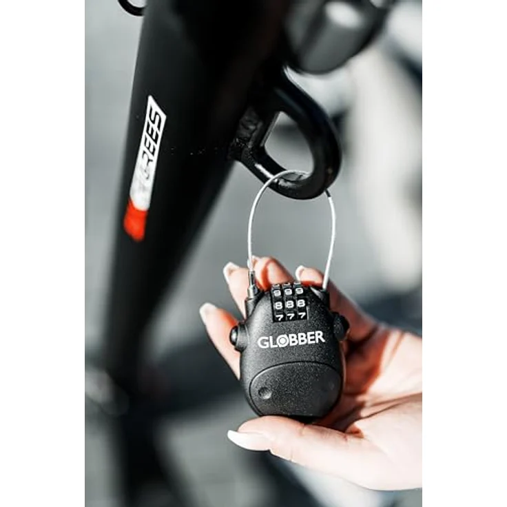 Globber Kabelschloss, kompaktes Sicherheitskabelschloss mit Zahlenkombination, schwarz, einheitsgröße – Bild 2