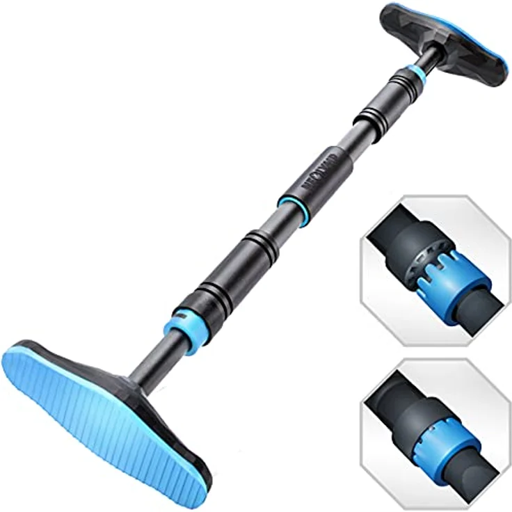 NEOLYMP Klimmzugstange Tür mit innovativer Gear-Lock Funktion + E-Book (Blau) – Klimmzugstange Türrahmen Pull up Bar Tür Klimmzugstange Klimzugststange Türrahmen Turnstange Türrahmen Door Pull up Bar – Bild 1