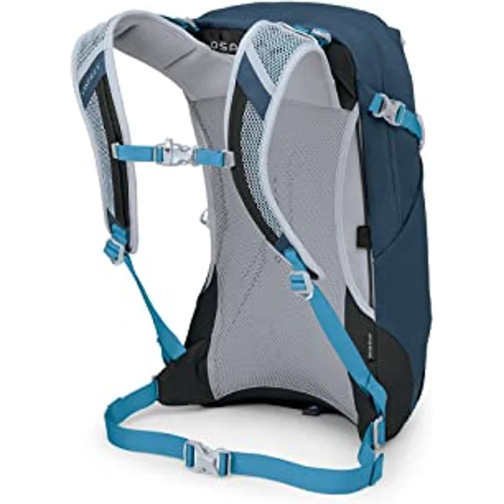 Osprey Hikelite 18 Wanderrucksack in Atlas Blue mit gespannter Mesh-Rückenplatte – Bild 4