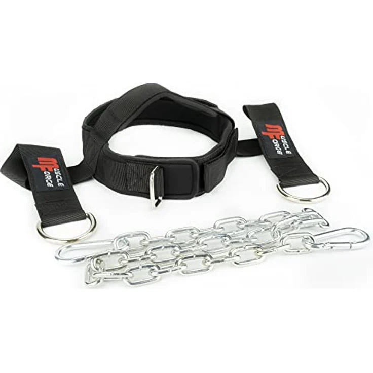 MuscleForge® Kopfgurt für Nackentraining mit Kette und Karabinerhaken, Nackentrainer, Hals Kopf Geschirr für Box und MMA, Neck Harness, Head Cup for neck training im Gewichtheben und Wrestling – Bild 2