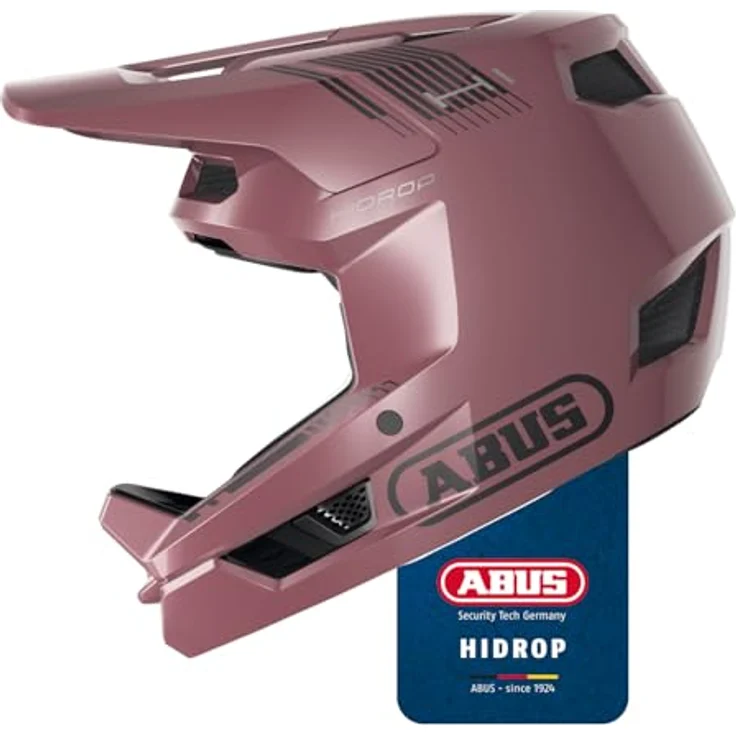 ABUS HiDrop Downhill Helm, ASTM-er Fullface Helm mit schlagfester ABS-Außenschale, rot, Größe M für MTB, Downhill, Enduro und Bikepark – Bild 1