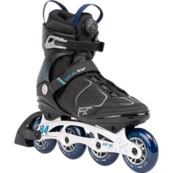 K2 F.I.T. 84 BOA Inline Skates, 84 MM Rollen, Boa® Verschlusssystem, grau-blau, Größe 45 – Bild 2