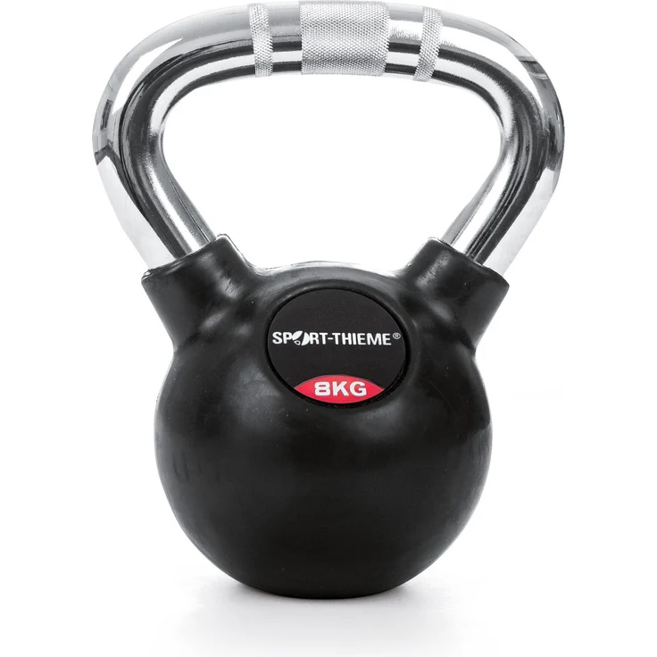 Sport-Thieme Kettlebell, gummierte Hantel für Ganzkörpertraining, 8,0 kg, schwarz