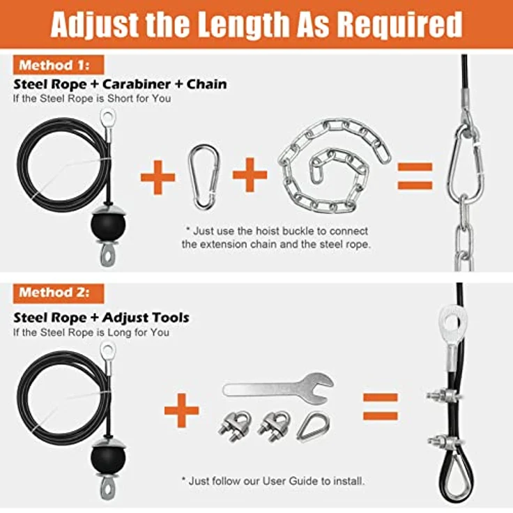 SERTT Seilzug Fitness Premium System Gym, Verbesserte Gewicht kabelzug Trainings geräte für Gym LAT Pull Down, Bizeps Curl, Trizeps, Armtraining, Kabel Maschine System Zusatzgeräte – Bild 4